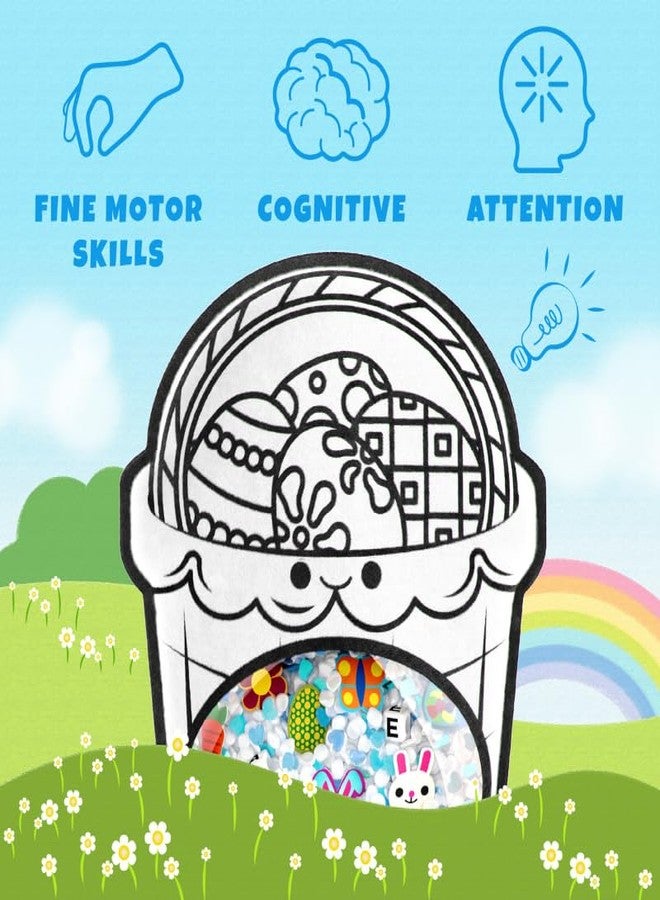 فانجو حقيبة فانجو بيزيبو القابلة للتلوين لعيد الفصح - لعبة البحث عن الأشياء المخفية - لعبة مطابقة حسية للأطفال من عمر سنتين فما فوق | تتضمن 6 أقلام تلوين غير سامة (بيضة واحدة، سلة واحدة) - Image 3